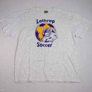Vintage Oneita Power 50 Plus Single Stitch Heather Grey T Shirt Men’s XL Wolf